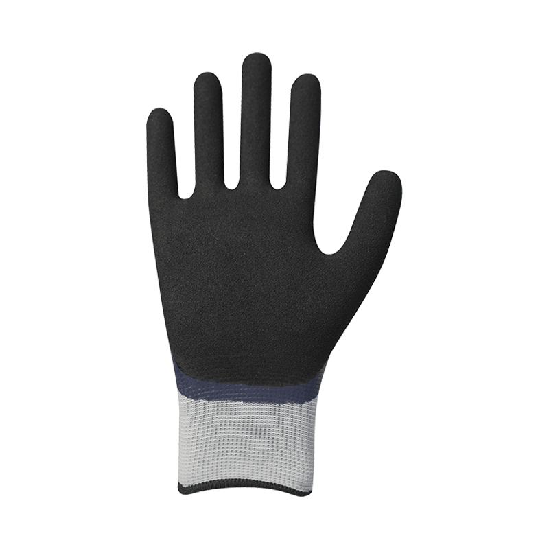 Doublure en polyester 13G avec double revêtement en nitrile sableux