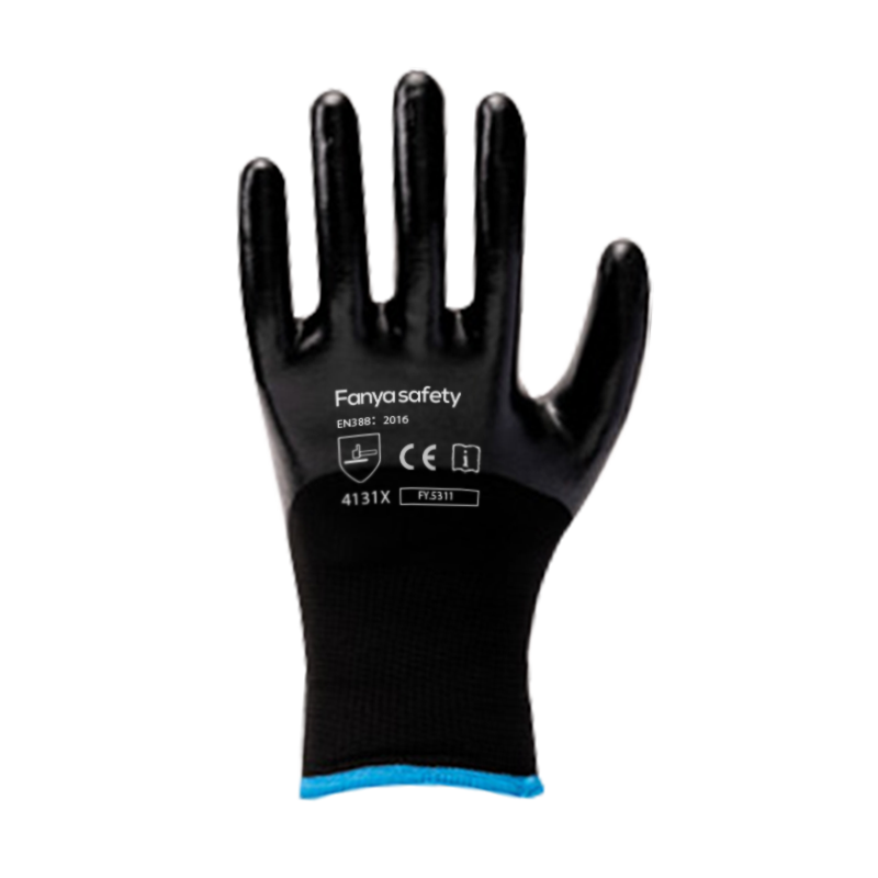 Coque en polyester 13G + 10 en acrylique brossé avec revêtement en nitrile 3/4