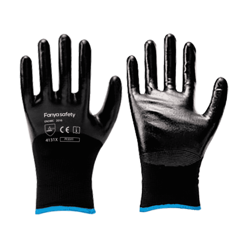 Coque en polyester 13G + 10 en acrylique brossé avec revêtement en nitrile 3/4