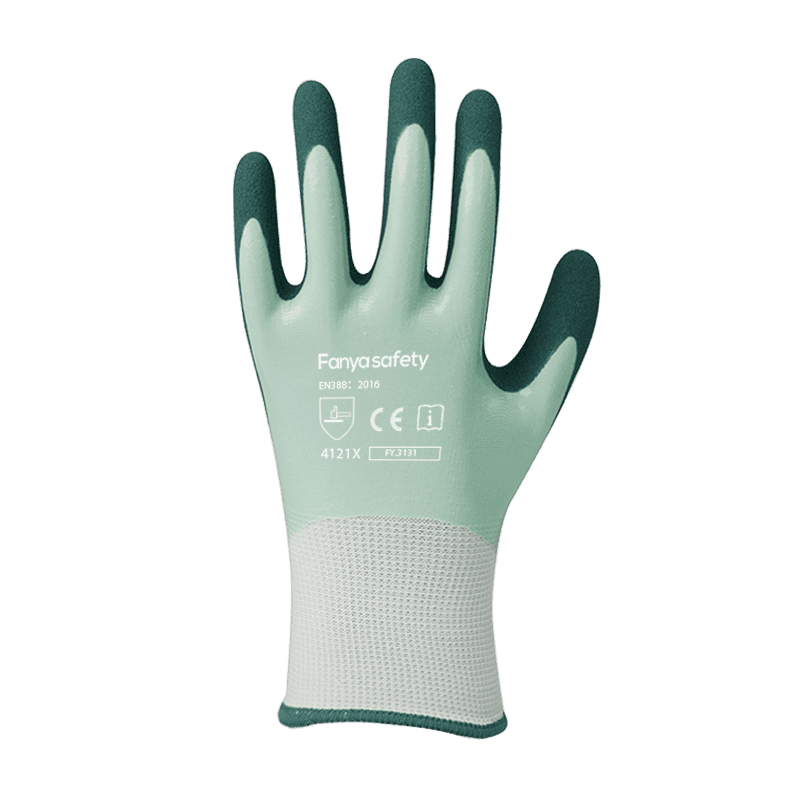 Doublure en polyester 13G avec double revêtement en nitrile sableux