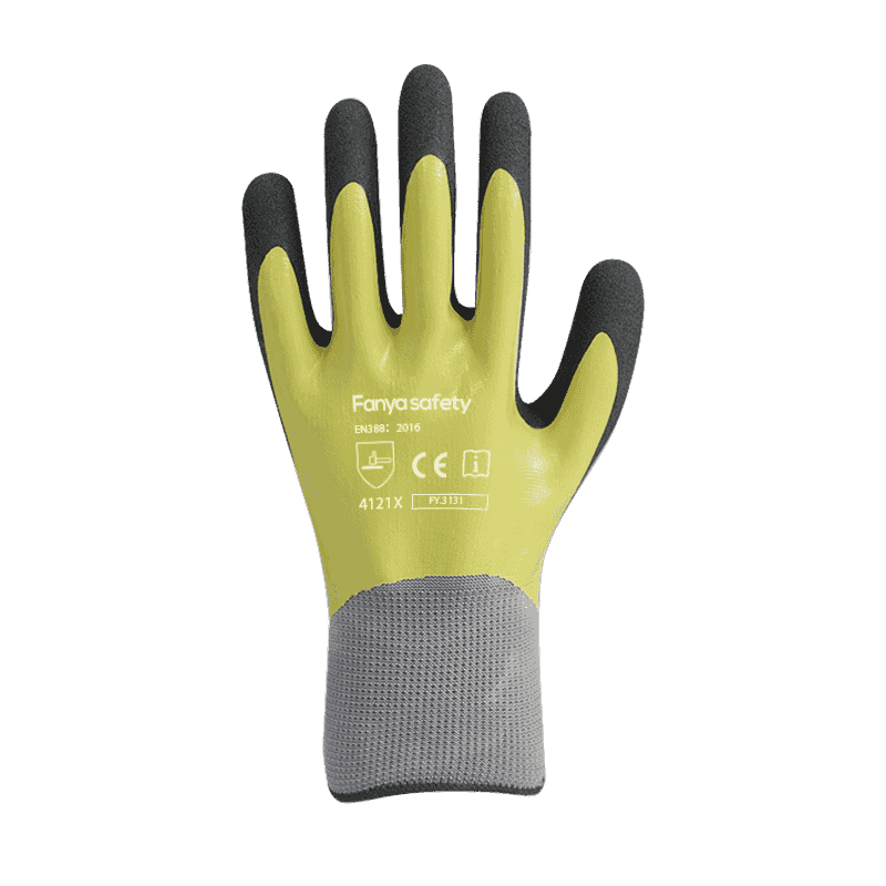 Doublure en polyester 13G avec double revêtement en nitrile sableux