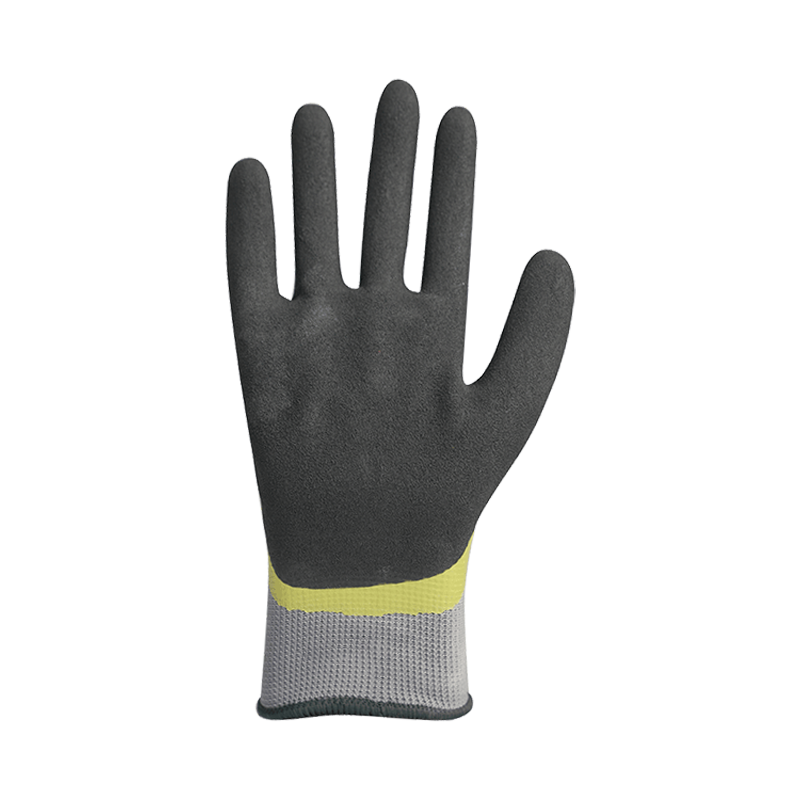Doublure en polyester 13G avec double revêtement en nitrile sableux